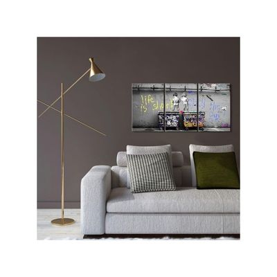 3 Pieces Wall Art Colorful Room Decor Life Is Short Chill The Duck Out Wall Art Pop Art Wall Decor Banksy Canvas Art Canvas Street Posters Home Décor 12''Wx16''H