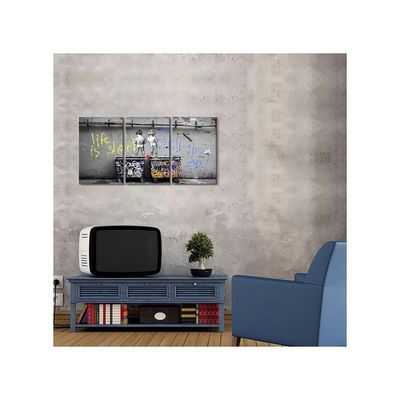 3 Pieces Wall Art Colorful Room Decor Life Is Short Chill The Duck Out Wall Art Pop Art Wall Decor Banksy Canvas Art Canvas Street Posters Home Décor 12''Wx16''H