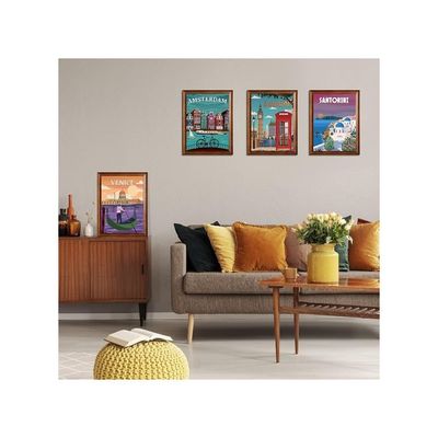 9 Pieces Vintage National Park Posters, National Park Art Prints Nature Wall Art And Mountain Print Set Abstract Travel Unframed For Hikers Campers Living Room Decor, 8 X 10 Inch (Travel City)