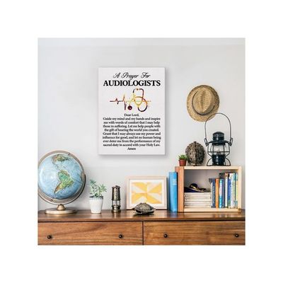 A Audiologist'S Prayer Quote Poster Canvas Wall Art Wall Decoration For Office Home Decor - Audiologists Canvas Print Wall Art Painting Ready To Hang Gifts - Easel & Hanging Hook 12X15 Inch