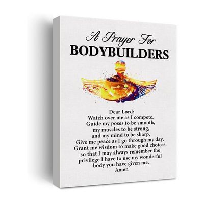A Bodybuilder'S Prayer Quote Poster Canvas Wall Art For Office Home Décor 12X15 Inch