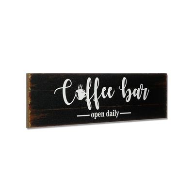Coffee Bar Sign Wood Station Decor Rustic Small Wall Art Accessories Hanging Plaque