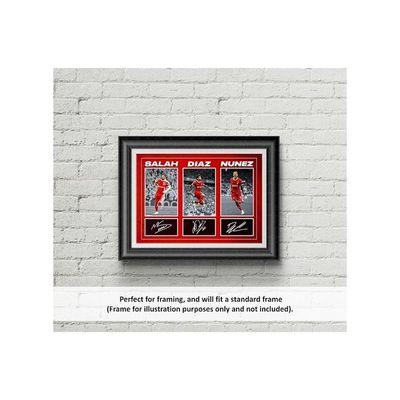 Mo Salah, Luis Diaz & Darwin Nunez - Liverpool Goal Celebration Signed A4 Montage Photo Print Pre Printed Signature Autograph Football Gift