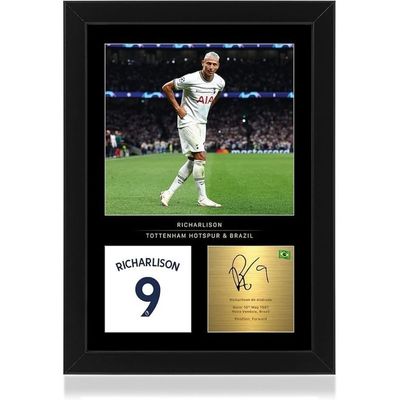  Richarlison Signed A4 Framed Photo Display - Reproduced Digital Signature - Gift For Spurs Fans