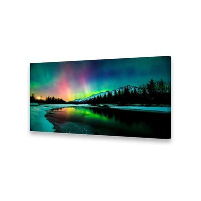 Wall Aurora Scenery Painting On Canvas Prints Stretched And Framed Pictures To Photo Paintings On Canvas Ready To Hang For Home Ations Office Wall Xxlarge 30X60 Inch