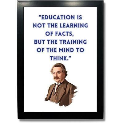 Albert Einstein'S Motivational Quotes For Living Room Study Room - Motivational Wall Frames - 13X10 Inch, Multicolor, Synthetic Frame