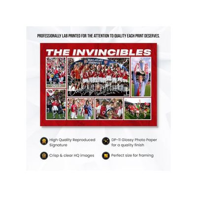 The Invincibles 2003/4 Team Player Multi Signed A4 Montage Photo Print Pre Printed Signature Autograph Football Gift