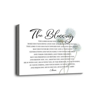 Elevation Worship Lyrics Canvas Prints Poster Wall Art, The Blessing, Kari Jobe, Scripture Numbers 6:24-26, Christian Wall Decor 12X15