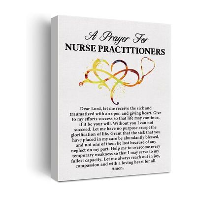 A Nurse Practitioner'S Prayer Quote Poster Canvas Wall Art For Office Home Décor 12X15 Inch