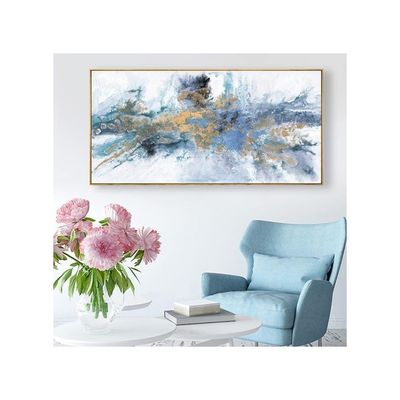 Abstract Wall Art For Living Room Large Framed Navy Canvas Wall Art Abstract Wall Decor Abstract Art Painting Fantasy Colorful On White Background Modern Artwork For Living Room