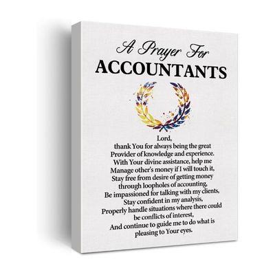 Accountant'S Prayer Quote Poster Canvas Wall Art For Office Home Décor 12X15 Inch