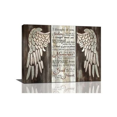 Angel Wings Wall Art Rustic In Memory Pictures Wall Decor