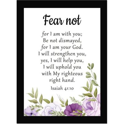 Ar Creative Fear Not - Bible Verse Wall Photo Framed Wall Poster, Bible Quotes Print With Frame, Home, Bible Quotes Poster (13.6 Inch X 10.2 Inch)(Multicolor)