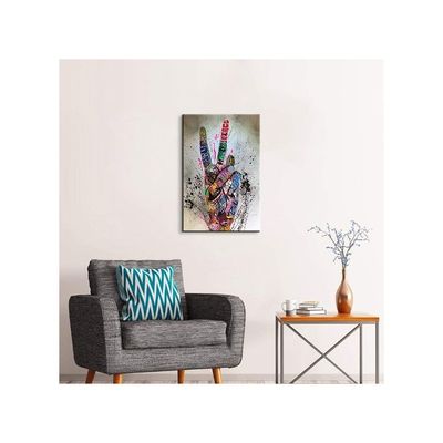 Art Wall Decor Victory Gesture Wall Art Pop Art Poster Colorful Paintings Street Art Canvas Wall Art Wall Decor For Bedroom Living Room Decor (16''Wx24''H)