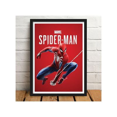 Artificial Wood Spiderman Movie Framed Poster (10 X 13 Inch, Multicolour)