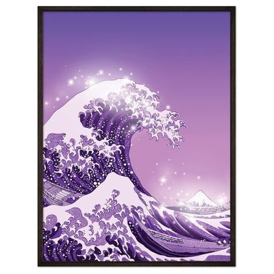 Artivo Purple Poster 12X16 Unframed, Great Wave Poster Print, Purple Aesthetic Room Decor, Teen Wall Decor