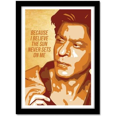 Bollywood Actor Shahrukh Khan Framed Poster With Acrylic Glass For Room & Office (13 Inches X 19 Inches, Multicolor)