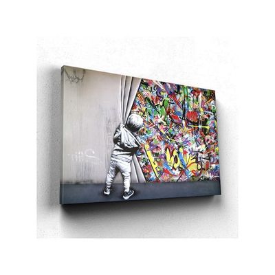 Canvas Wall Art Colorful Street Poster Pop For Living Room Bedroom Decor (24''Hx36''W)