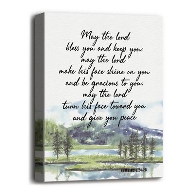 Canvas Wall Art Numbers 6:24-26- May The Lord Bless You And Protect You Scripture Sign