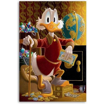Carl Barks Uncle Scrooge Mcduck Poster Decorative Painting Canvas Wall Art Living Room Posters Bedroom Painting 16X24Inch(40X60Cm)