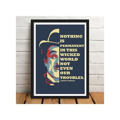 Charlie Chaplin Motivational Quote Framed Poster For Room & Office (10 Inch X 13 Inch, Framed)
