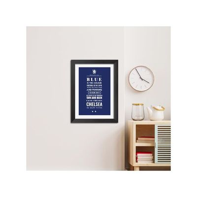 Chelsea Football Club Song Blue Is The Colour Laminated Poster Framed Painting With Matt Finish Black Frame