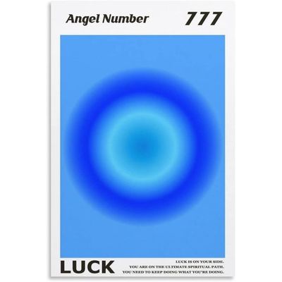Colorful Gradient Aura Angel Numbers Poster Aesthetic Inspirational Quotes Wall Art Canvas Prints Pictures For Bedroom  12X16Inch Unframe