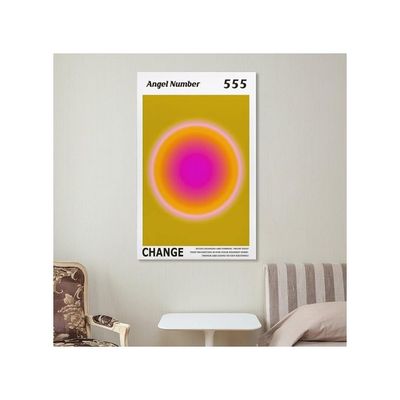 Colorful Gradient Aura Angel Numbers Poster Aesthetic Inspirational Quotes Wall Art Canvas Prints Pictures For Bedroom 12X16Inch Unframe