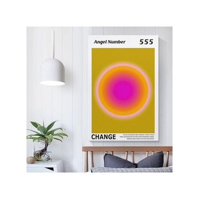 Colorful Gradient Aura Angel Numbers Poster Aesthetic Inspirational Quotes Wall Art Canvas Prints Pictures For Bedroom 12X16Inch Unframe