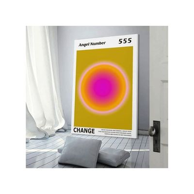 Colorful Gradient Aura Angel Numbers Poster Aesthetic Inspirational Quotes Wall Art Canvas Prints Pictures For Bedroom 12X16Inch Unframe