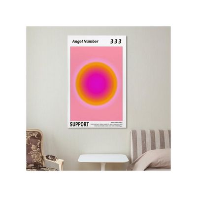 Colorful Gradient Aura Angel Numbers Poster Aesthetic Inspirational Quotes Wall Art Canvas Prints Pictures For Bedroom 12X16Inch Unframe