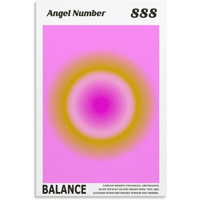 Colorful Gradient Aura Angel Numbers Poster Aesthetic Inspirational Quotes Wall Art Canvas Prints Pictures For Bedroom 12X16Inch Unframe
