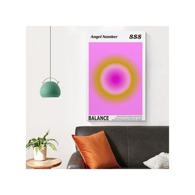 Colorful Gradient Aura Angel Numbers Poster Aesthetic Inspirational Quotes Wall Art Canvas Prints Pictures For Bedroom 12X16Inch Unframe