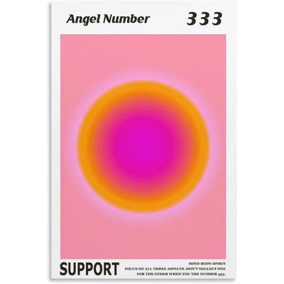 Colorful Gradient Aura Angel Numbers Poster Aesthetic Inspirational Quotes Wall Art Canvas Prints Pictures For Bedroom 12X16Inch Unframe