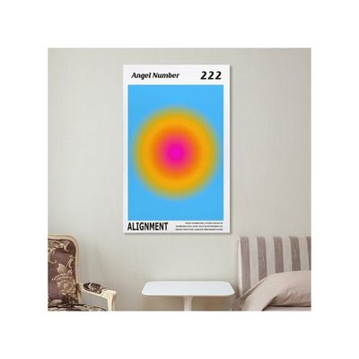 Colorful Gradient Aura Angel Numbers Poster Aesthetic Inspirational Quotes Wall Art Canvas Prints Pictures For Bedroom (16X24Inch-Unframe, Angelno-222)