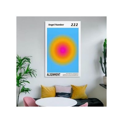 Colorful Gradient Aura Angel Numbers Poster Aesthetic Inspirational Quotes Wall Art Canvas Prints Pictures For Bedroom (16X24Inch-Unframe, Angelno-222)