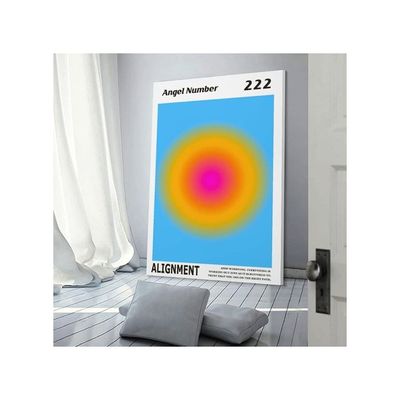 Colorful Gradient Aura Angel Numbers Poster Aesthetic Inspirational Quotes Wall Art Canvas Prints Pictures For Bedroom (16X24Inch-Unframe, Angelno-222)