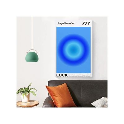 Colorful Gradient Aura Angel Numbers Poster Aesthetic Inspirational Quotes Wall Art Canvas Prints Pictures For Bedroom (16X24Inch-Unframe, Angelno-777)