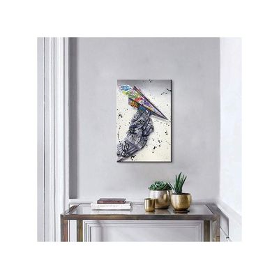 Colorful Wall Art Canvas - Street Art Pop Decor For Living Room - Ready To Hang (16''Hx24''W)