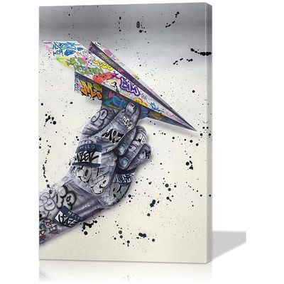 Colorful Wall Art Canvas - Street Art Pop Decor For Living Room - Ready To Hang (16''Hx24''W)