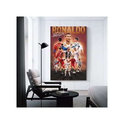 Cristiano Ronaldo Poster 2 Wall Art Canvas Print Poster Home Bathroom Bedroom Office Living Room Decor Canvas Poster Unframe: 12X18Inch(30X45Cm)