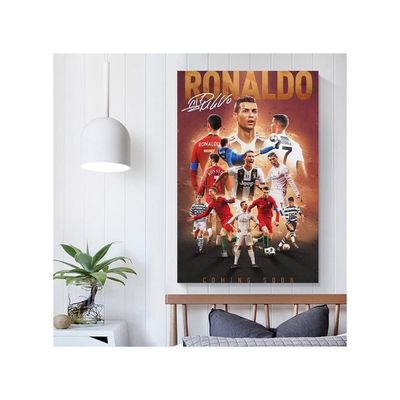 Cristiano Ronaldo Poster 2 Wall Art Canvas Print Poster Home Bathroom Bedroom Office Living Room Decor Canvas Poster Unframe: 12X18Inch(30X45Cm)