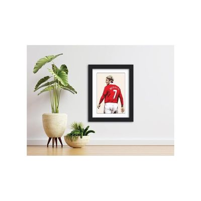 David Beckham Legend Midfielder Real Madrid Laminated Poster Framed Painting With Matt Finish Black Frame (12 Inches X 9 Inches) [Redesigned With Thick D Frames]