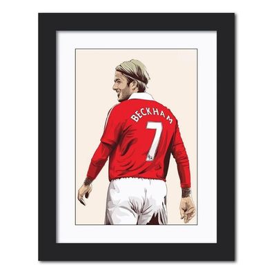 David Beckham Legend Midfielder Real Madrid Laminated Poster Framed Painting With Matt Finish Black Frame (12 Inches X 9 Inches) [Redesigned With Thick D Frames]