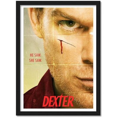 Dexter Tv Series Framed Poster For Room & Office (10 Inch X 13 Inch Framed)