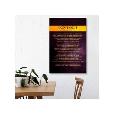 Dont Quit Poem John Greenleaf Whittier Wall Art Canvas Motivational Poster Inspirational Pictures For Living Room Poetry Gift (16X24 Inch, Unframed)