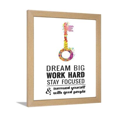 Dream Big Work Hard Stay Focused Frames For Wall - Motivational Quotes Frames - Poster With Frame - Quotes Wall Frames - Student, Office - (14 X 11 Inches)