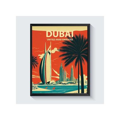 Dubai Art Print Poster, United Arab Emirates Wall Art Painting Decor, Middle East Art Home Decor Artwork For Bedroom Living Room Bathroom Decor (Dubai, United Arab Emirates, 11X14 Inches (Unframed))