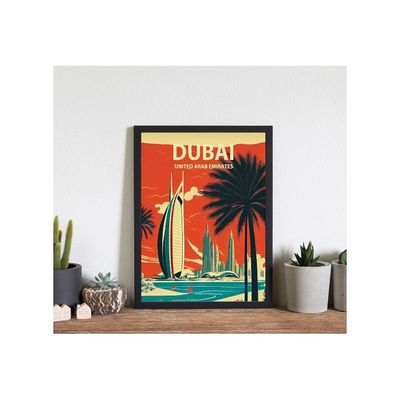 Dubai Art Print Poster, United Arab Emirates Wall Art Painting Decor, Middle East Art Home Decor Artwork For Bedroom Living Room Bathroom Decor (Dubai, United Arab Emirates, 11X14 Inches (Unframed))