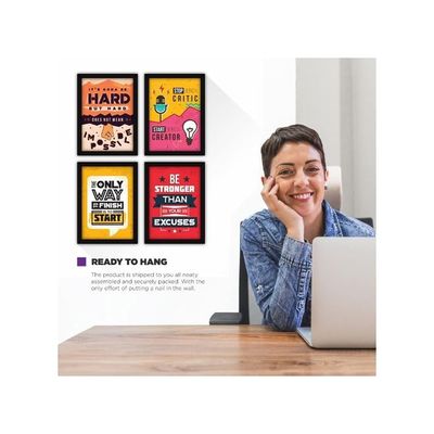 Fabric Landscapes, Quote Wall Poster With Glass (Multicolour, Digital Art, A4)